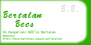 bertalan becs business card